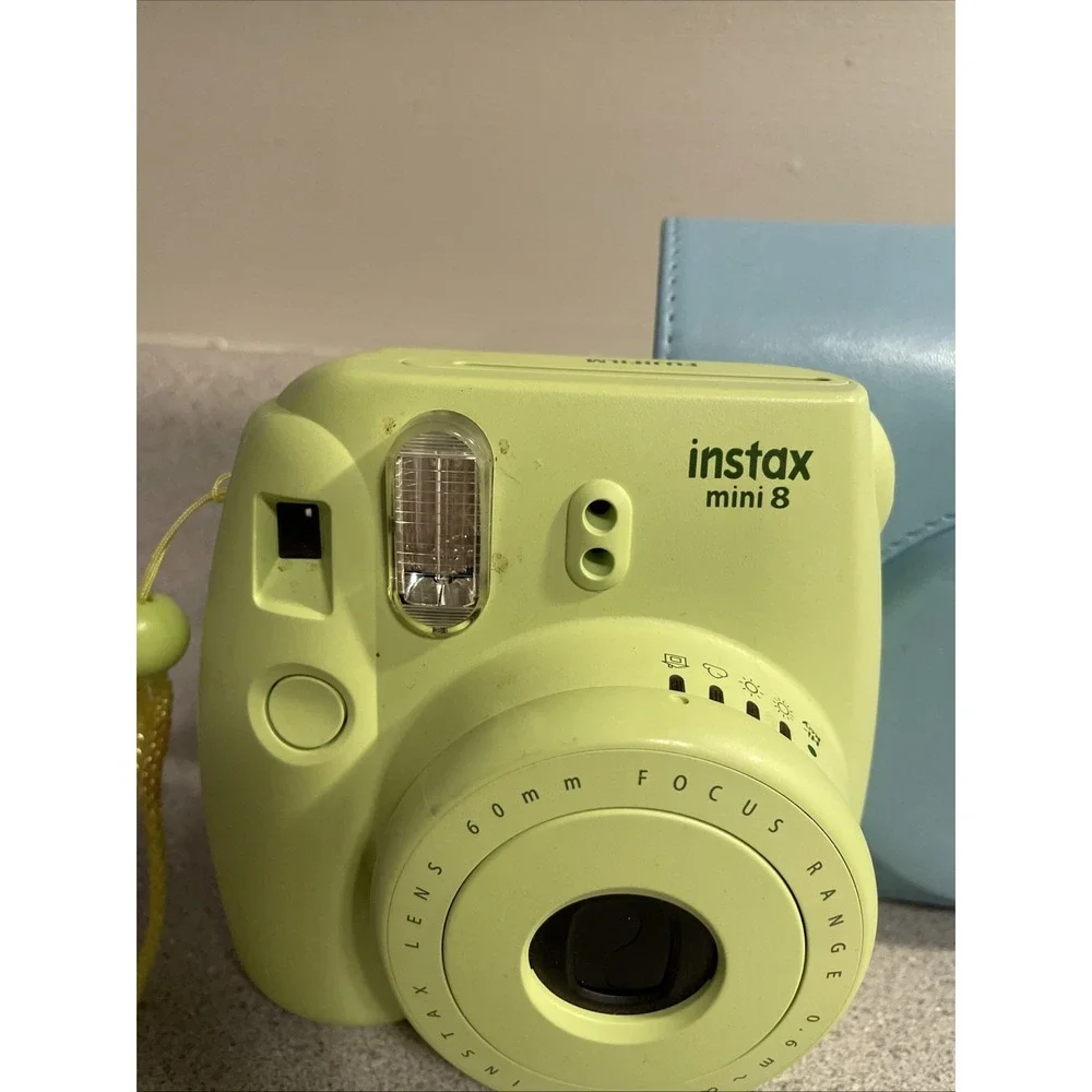 Instax Mini 8 Green Camera With Blue Carrying Case READ